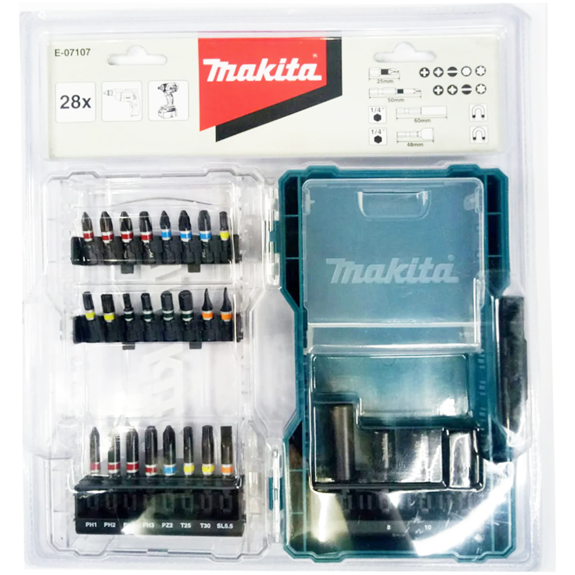 Makita E-07107 Electric Screwdriver Mixed Bit Set  28Pcs | Makita by KHM Megatools Corp. Makita E-07107 Electric Screwdriver Mixed Bit Set  28Pcs | Makita by KHM Megatools Corp.